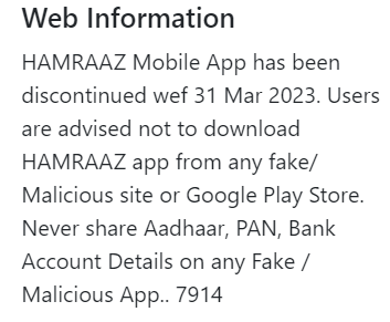 Official Notice Of Hamraaz App Ban